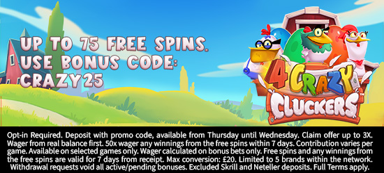 Up to 75 Free Spins