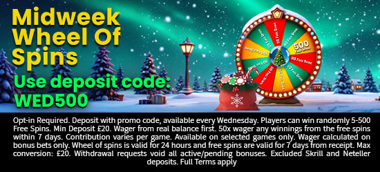 Midweek wheel of prizes