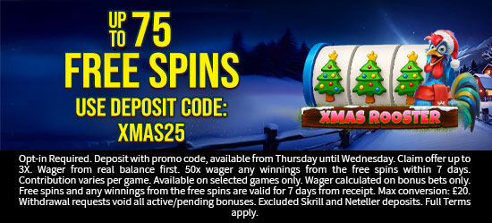 Up to 75 Free Spins