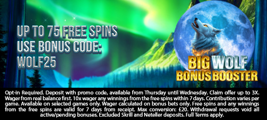 Up to 75 Free Spins