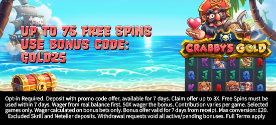 Up to 75 Free Spins