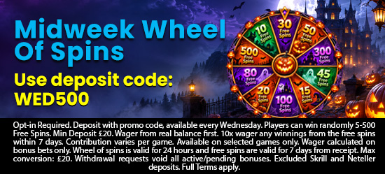 Midweek wheel of prizes