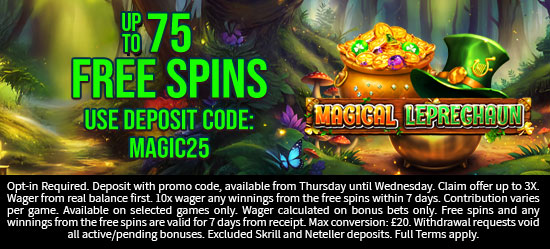 Up to 75 Free Spins
